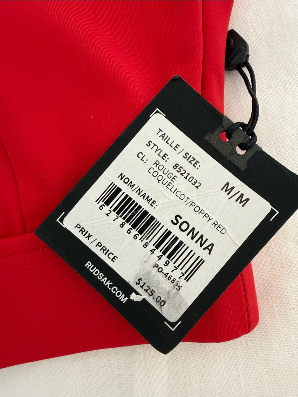 Nwt: Rudsak Vibrant Red Sonna Front-Zip Racerback Sports Bra, Sz Medium — image 2 of 5